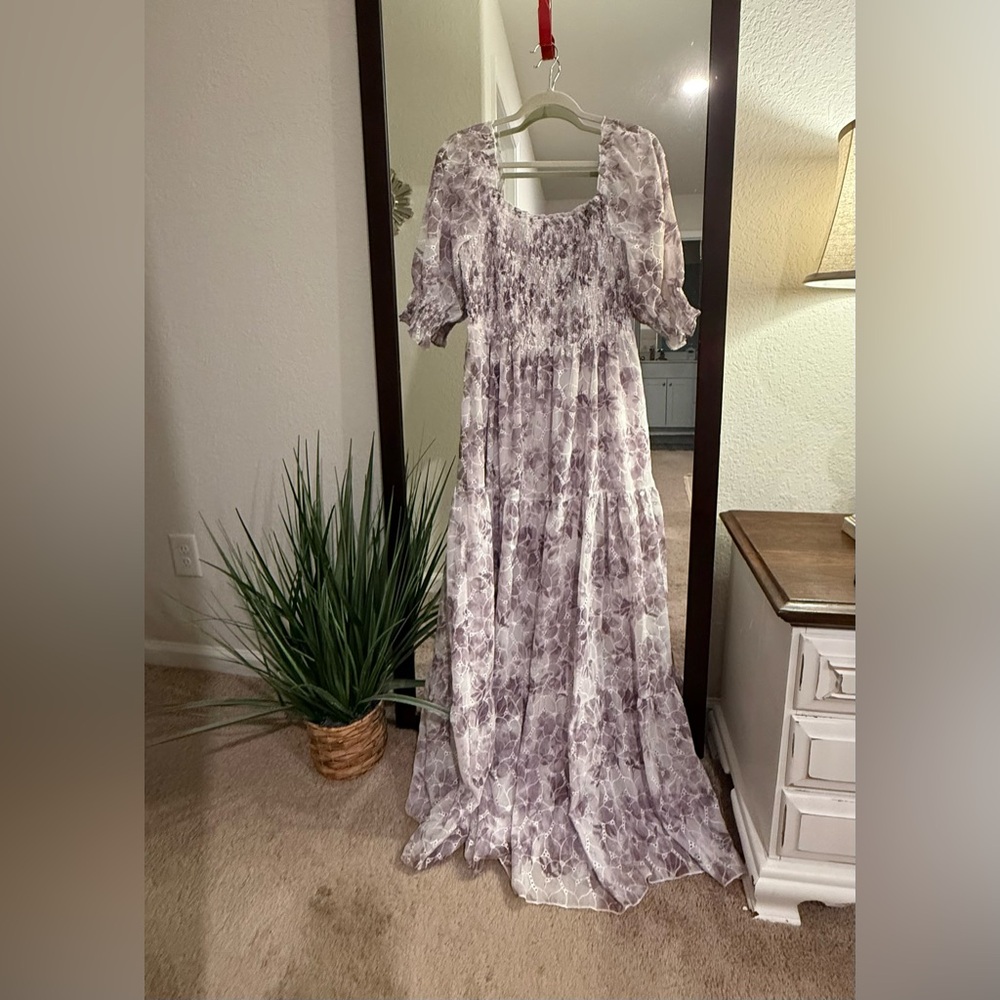 Baltic Born purple and white maxi dress
